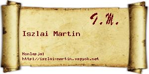 Iszlai Martin névjegykártya